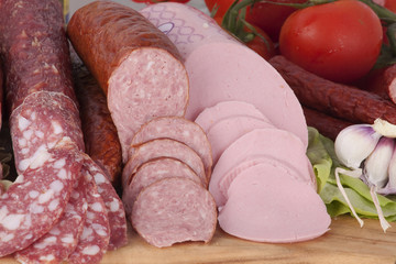 Smoked hams and sausages
