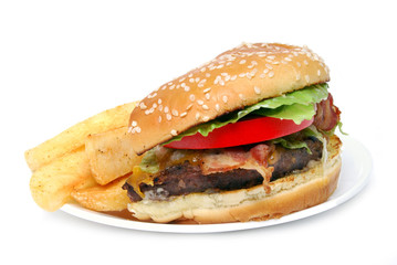 burger and fries
