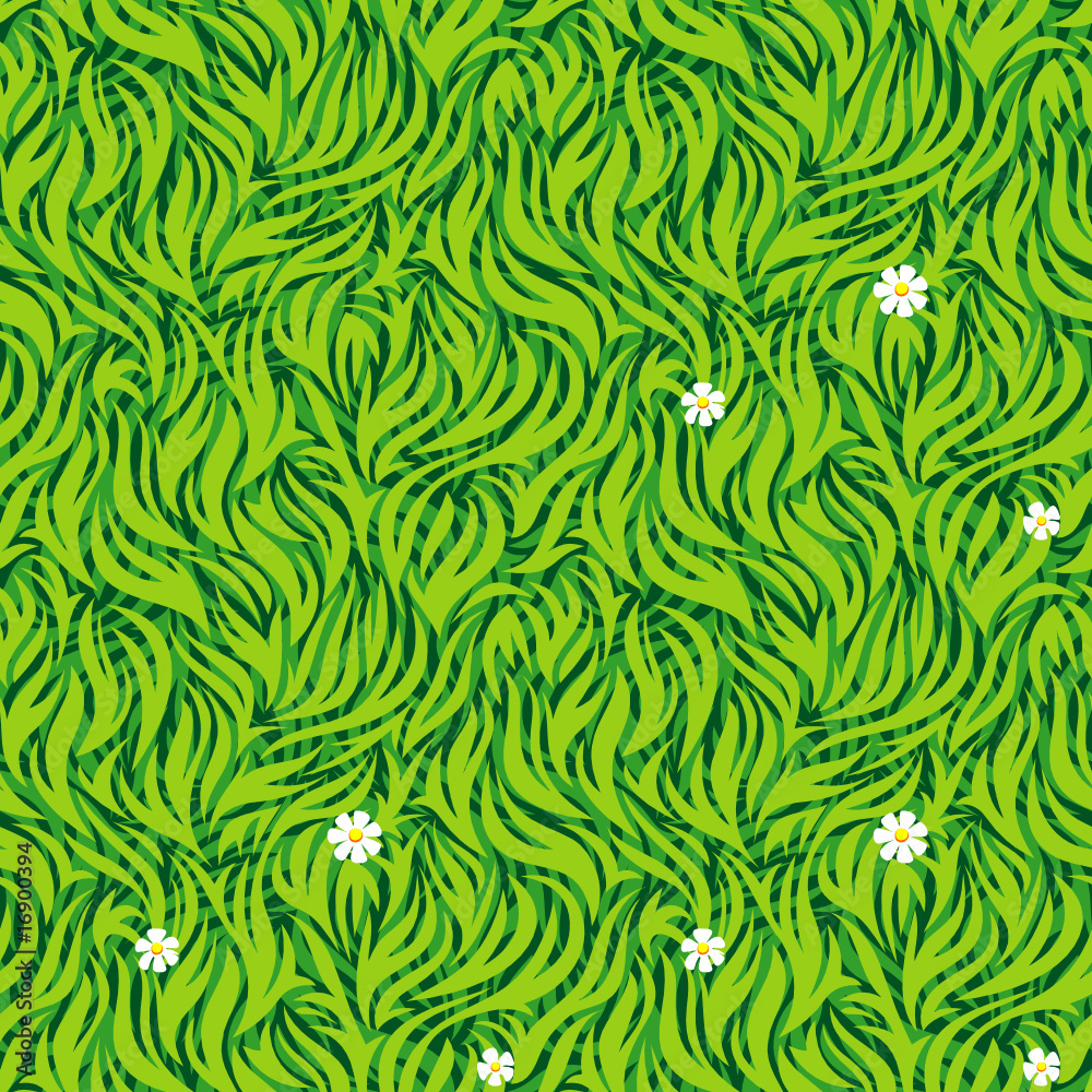 Aufkleber Seamless pattern of green grass. Vector Layered.