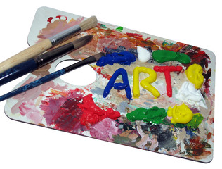 Obraz premium Artist's palette isolated on a white background