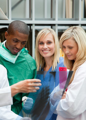 Group of doctors looking at a x-ray