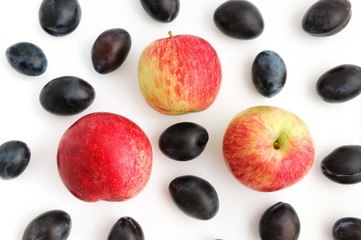 Plums and apples