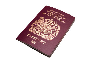 A cut out of a biometric british passport.