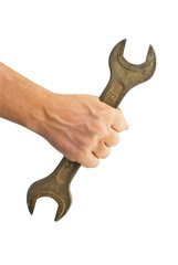 spanner in a man's hand
