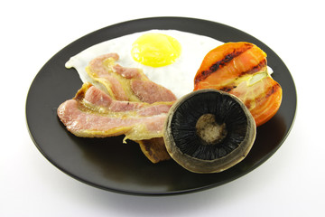Breakfast on a Black Plate