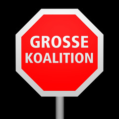 Stoppschild frontal schwarz, Große Koalition