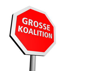 Stoppschild schraeg, Große Koalition