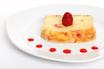 raspberry cake on a plate