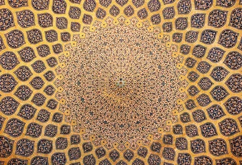 Papier Peint photo Lavable moyen-Orient Dome of the mosque, oriental ornaments from Isfahan, Iran