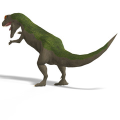 Giant Dinosaur Allosaurus With Clipping Path over White