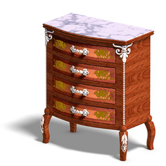 wooden commode with drawers of Louis XV.