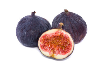 Fresh figs isolated on white background