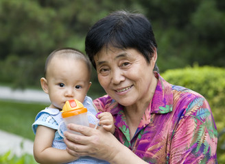 Grandmother and grandson