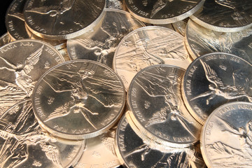 silver coins background