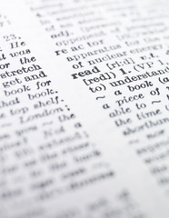 the word 'read' highlighted in a dictionary