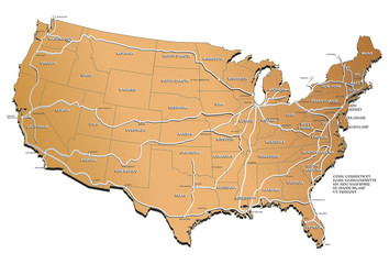 USA railway map