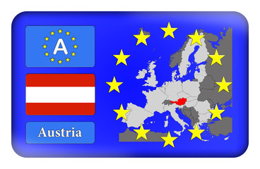 3D-Button Europäische Union - Österreich