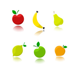 Fruits illustration on white background