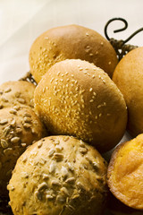 bread rolls close up