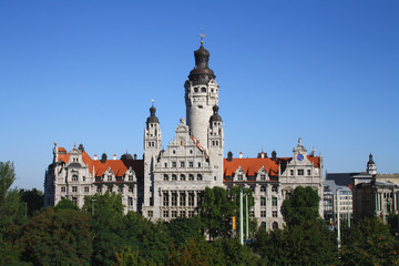 Fototapeta na wymiar Leipzig City Hall zamek spawy Saksonia