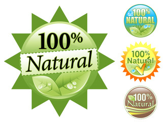 Green Organic 100% Natural Icon Set