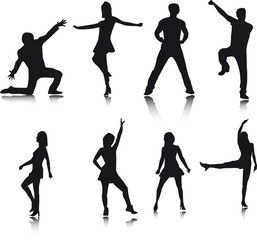 Dancer silhouettes
