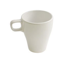 White cup isolated on white with clipping path