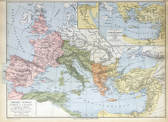 Old map of the Roman Empire, 1883
