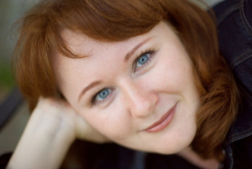 Beautiful happy redheaded woman