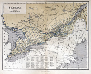 Old map of Canada, 1870
