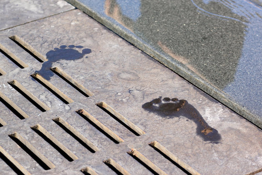 traces de pas en ville