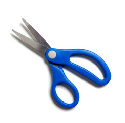 Childrens scissors on white - school supplies