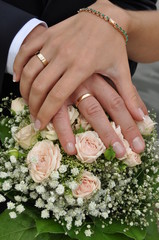 Obraz na płótnie Canvas Wedding rings on colours