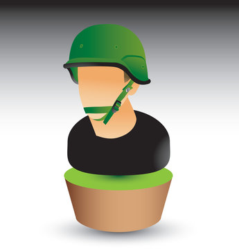 Military soldier on green patch