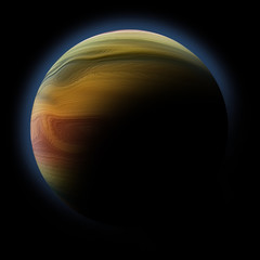 Abstract planet with sun flare in deep space - star nebula again