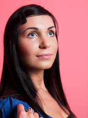 girl with long hair closeup