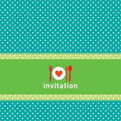 Invitation card with cutlery