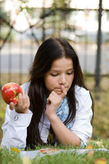 Woman with apple