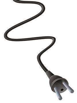 Cable électrique type E noir (détouré)