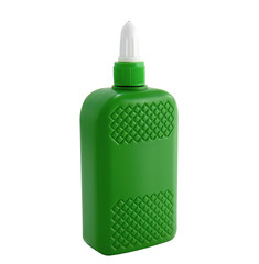 Bottle to glue on a white background, close-up