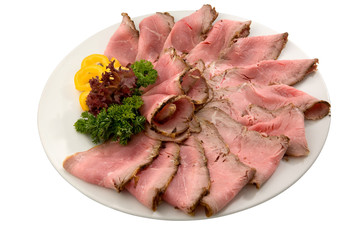 roast meat on white plate