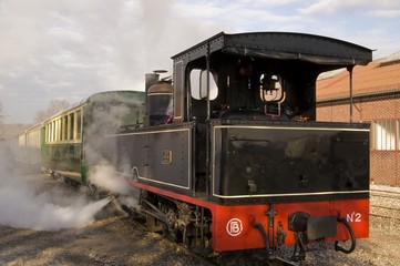 Fototapeta na wymiar Petit train à vapeur de la Baie de Somme