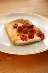 delicious cherry pancake made for pancake day