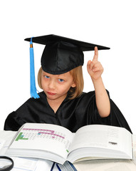 Cute little girl is teaching