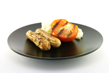 Cooked Breakfast Items on a Plate