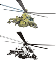 Vector cartoon russian strike helicopter © Mechanik