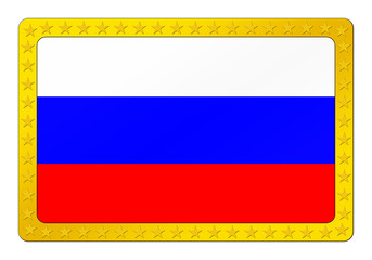 3D-Button - Russische Flagge