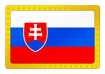 Obraz premium 3D-Button - Slowakische Flagge