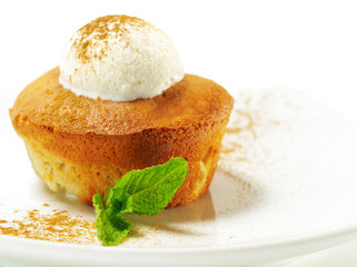 Dessert - Pear Charlotte with Ice Cream