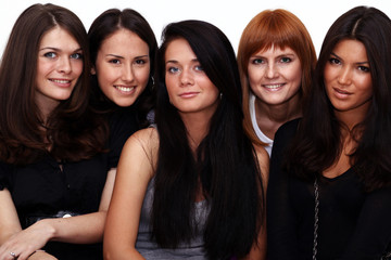 Fototapeta premium five close-up portrait beautiful women